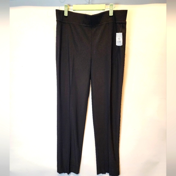 New Joseph Ribkoff Black Stretch Dress Pants Back Slit  Size 14 - Picture 1 of 8